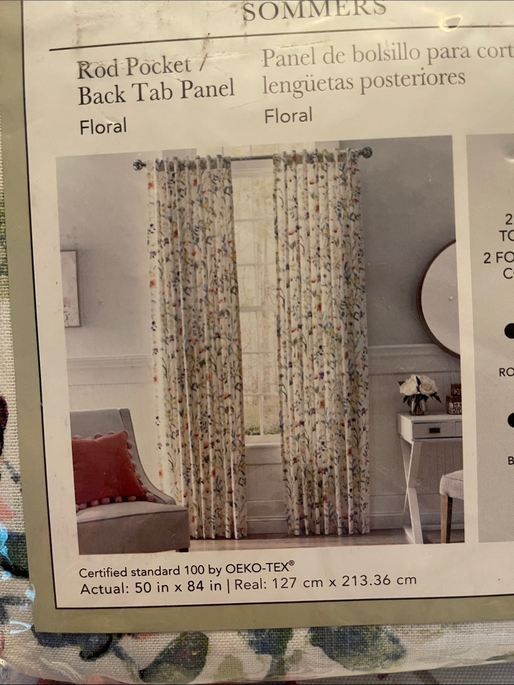 allen + roth Floral Light-Filtering Curtain Panels - Multicolor - Picture 5 of 8